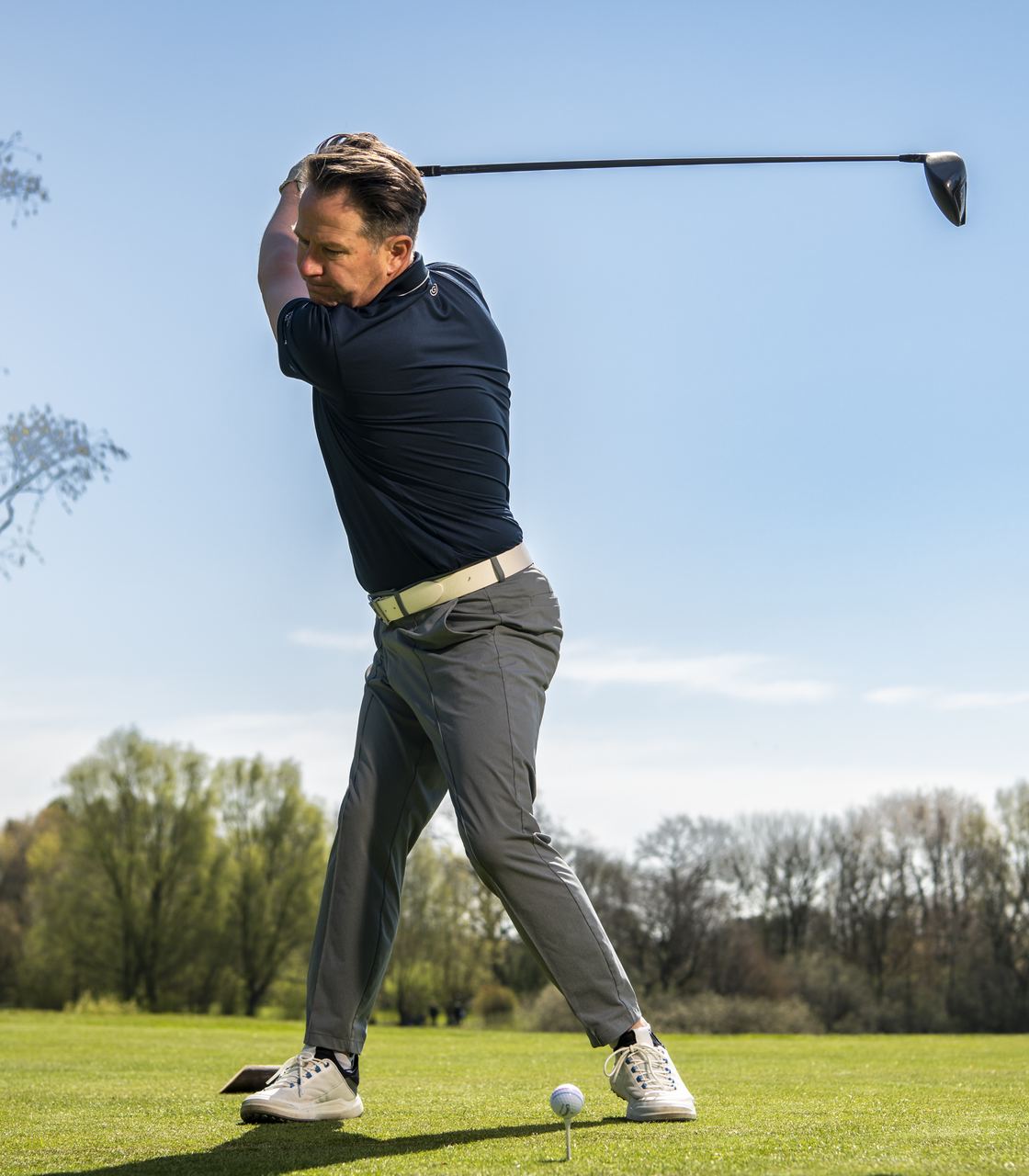 Paul Dyer im Finish nach dem Abschlag